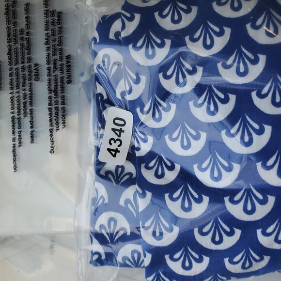 Boden Dress Womens 4 Blue White Button Front Long Sleeve A-Line Scallop Print - Picture 12 of 12